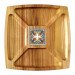 Square diagonal serving dish with a cherry tile
