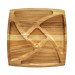 Square cherry wood serving dish "Fan"