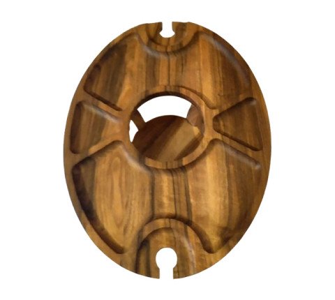 Wooden wine table made of walnut for glasses and bottles