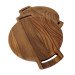 Oval serving dish with two handles made of birch and cherry wood.