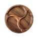 Yin-Yang round serving dish made of cherry and walnut