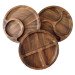 Yin-Yang round serving dish made of cherry and walnut
