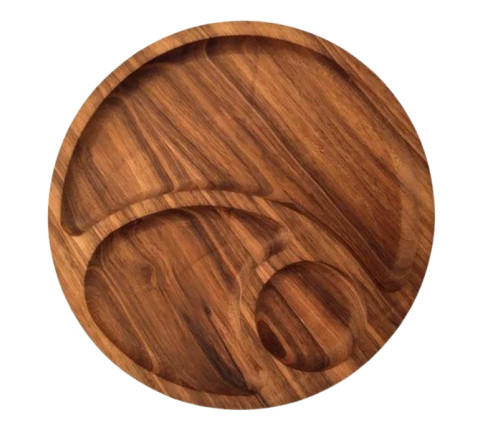 Abstract round nut serving tray