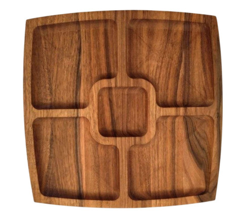 Square serving dish five sections — Hutsul