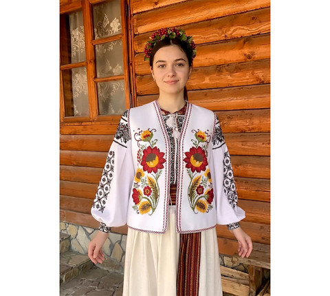 Кептар жіночий "Соняшник" білий