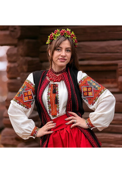 Ukrainian national costume "Fiery Hutsulka"