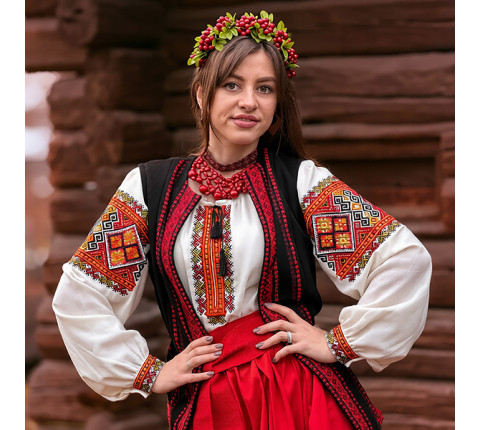 Ukrainian national costume "Fiery Hutsulka"