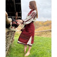 Women's Hutsul Suit "Kosmach" — woven set with a kepter and accessories