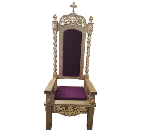 Oak archbishop's chair for the altar part of the temple