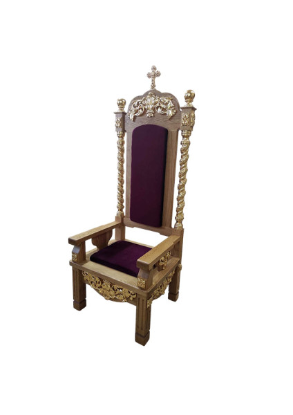 Oak archbishop's chair for the altar part of the temple