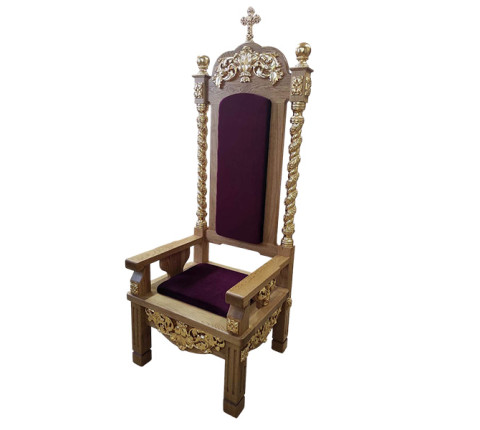 Oak archbishop's chair for the altar part of the temple