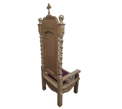 Oak archbishop's chair for the altar part of the temple