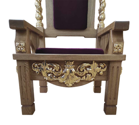 Oak archbishop's chair for the altar part of the temple