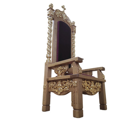 Oak archbishop's chair for the altar part of the temple