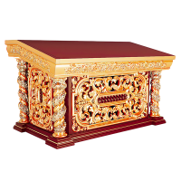 Fully Gilded Church Tetrapod with Red Base and Chalice