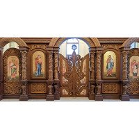 Iconostasis made of alder with a trident on the Royal Doors, village of Lisky