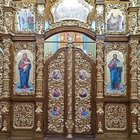 Іконостас різьблений з вільхи з дзеркальною позолотою, с. Хмільно Іконостас різьблений з вільхи з дзеркальною позолотою, с. Хмільно