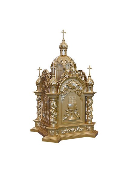 A storage box made of alder with gold leaf for the altar