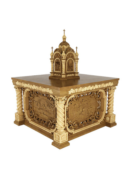 Throne for the temple with openwork carving and gilding, alder or oak