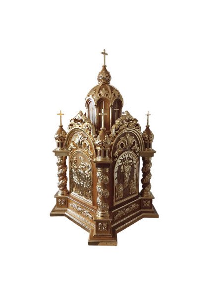 Almond wood casket with gilding, handmade from Kosiv