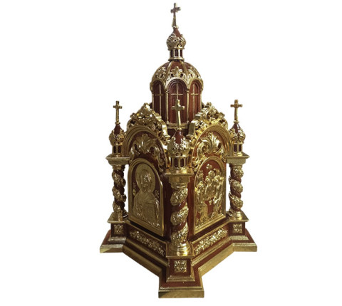 Almond wood casket with gilding, handmade from Kosiv
