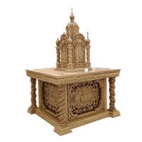 Carved Altar and Tabernacle Set with Chalice Relief