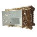 Great altar made of alder with gilding, ornate doors, and crosses