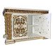 Great altar made of alder with gilding, ornate doors, and crosses