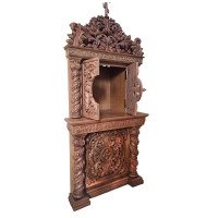 Alder Prothesis Table with Wall Niche Cabinet and Cross
