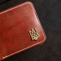 Гаманець коричневий з тризубом