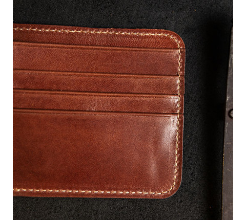 Leather wallet with custom engraving
