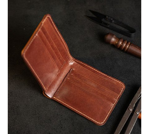 Leather wallet with custom engraving