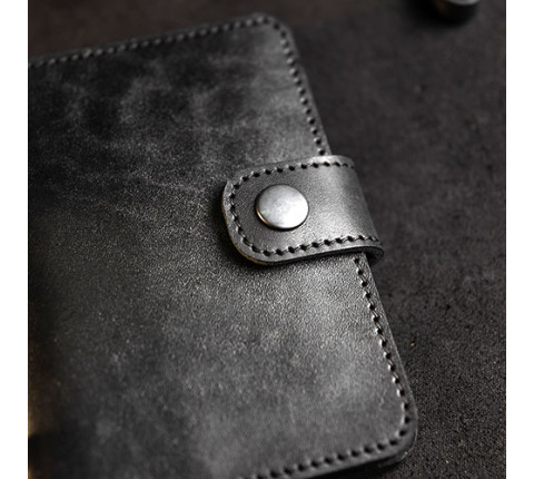 Black leather organizer for passport and documents
