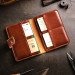 Leather organizer for passport and documents in brown color