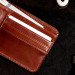 Light leather wallet with metal plate (brown)