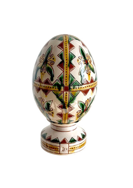 Ceramic Easter egg "Flower of the Mountain Summer" — the warmth of the Carpathian Mountains