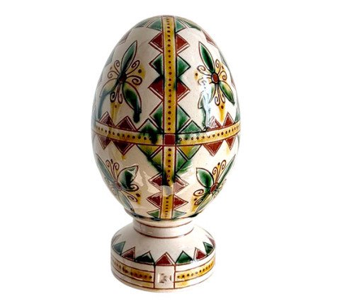 Ceramic Easter egg "Flower of the Mountain Summer" — the warmth of the Carpathian Mountains