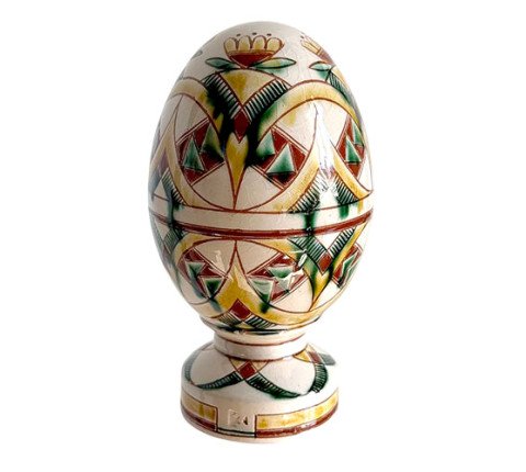 Ceramic Easter egg "Sunny Braid" — the warmth of the sun in the pattern