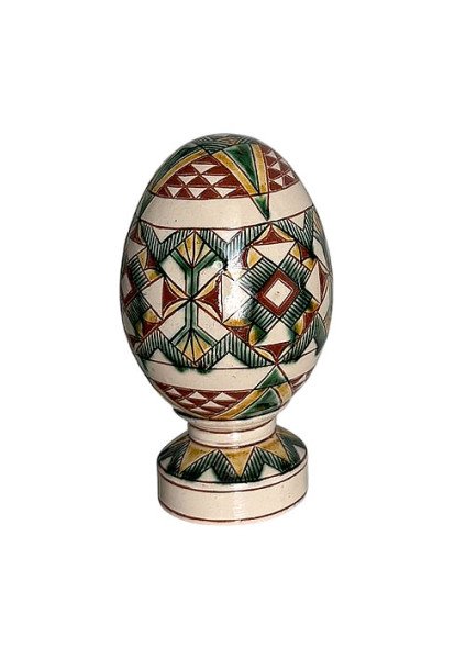 Ceramic Easter egg "Flower of the Carpathians" — the splendor of nature in clay