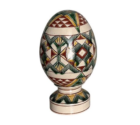 Ceramic Easter egg "Flower of the Carpathians" — the splendor of nature in clay