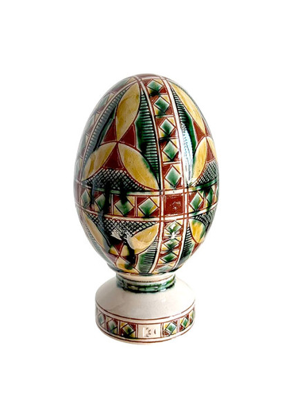 Ceramic Easter egg "Hutsul Flower" — colorful ornament from Kosiv