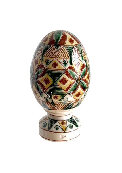 Ceramic Easter Egg "Hutsul Pattern" — Kosiv ceramics from the Carpathians