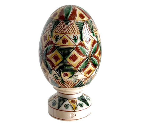 Ceramic Easter Egg "Hutsul Pattern" — Kosiv ceramics from the Carpathians