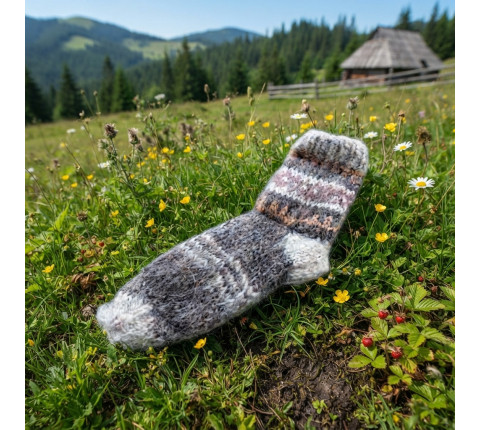 Hutsul socks made of natural wool, hand-knitted