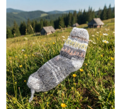 Warm Hutsul wool socks hand-knitted
