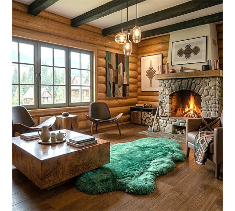Natural sheep skin "Green"