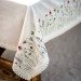 Скатертина з рослинною вишивкою бежева — квадратна, 1,40×1,40 м