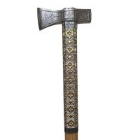 Hutsul axe "Gazda" with brass weaving and leather sheath
