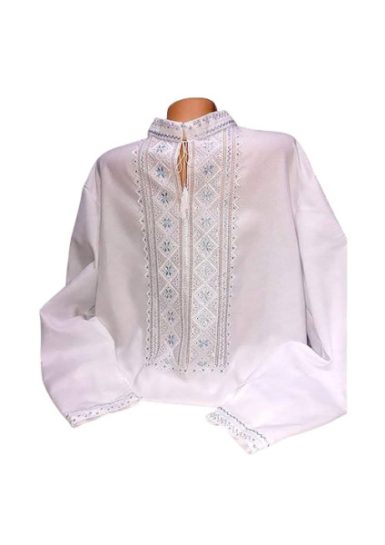 Men's embroidered shirt "Blue and White"
