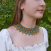 Beaded necklace "Green Wheat" — an exquisite handmade accessory